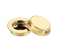 sourcing map Doigt Affleurant Tirer Poignée 8pcs 25mm/0.98" Trou Diamètre Plane Tiroir Porte Poignée Doré