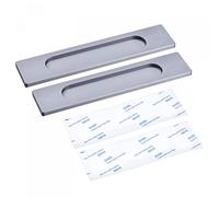 sourcing map Doigt Affleurant Tirez Poignée 180x40x5.7mm Rectangle avec Autocollant Gris 2Pcs