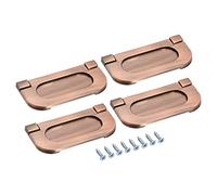 sourcing map Doigt Tirage Affleurant Poignée 74x34x5mm Rectangle pour Tiroir Porte Cuivre Ton 4pcs