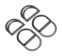sourcing map Double Anneau D Boucles, 4pcs 40mm(1.57") Métal Réglable Anneaux Polyvalents D Anneaux pour Vêtements Ceinture Robe Bretelles Sacs Écharpe, Foncé Gris