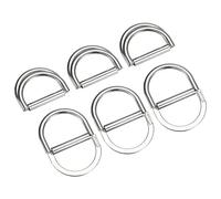 sourcing map Double Anneau D Boucles, 6pcs 30mm(1.18") Métal Réglable Multi-usage D Anneaux pour Vêtements Ceinture Robe Bretelles Sacs Écharpe, Argent Ton