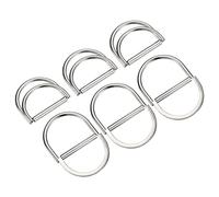 sourcing map Double Anneau D Boucles, 6pcs 50mm(1.97") Métal Réglable Anneaux Polyvalents D Anneaux pour Vêtements Ceinture Robe Bretelles Sacs Écharpe, Argent Ton
