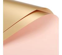 sourcing map Double Face Couleur Fleur Emballage Papier Clair Rose + Or 22.8"x22.8" Imperméable pour Fleuriste Bouquet Fournitures, Bricolage Artisanat, Cadeau Boîte Emballage Paquet de 20