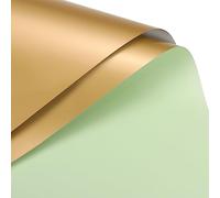 sourcing map Double Face Couleur Fleur Emballage Papier Léger Vert+Or 22.8"x22.8" Imperméable pour Fleuriste Bouquet Fournitures, Bricolage Artisanat, Cadeau Boîte Emballage Paquet de 10