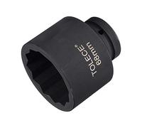 sourcing map Douille à choc 12 pans 68 mm en acier CR-MO 95 mm de longueur, tailles métriques standard