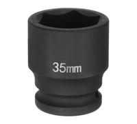 sourcing map Douille à choc 6 pans 3/4" 35 mm métrique 40Cr Alliage Acier Axe Douille à choc