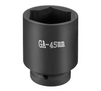 sourcing map Douille à choc 6 points 2,5 cm 45 mm Douille métrique en acier CR-V pour réparation d'écrous et boulons d'arbre de machine, noir