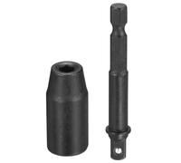 sourcing map Douille à choc à 6 pans - Douille métrique de 4 mm de long avec adaptateur de tige hexagonale de 0,6 cm - Adaptateur de douille en acier CR-V pour boulons hexagonaux et écrous