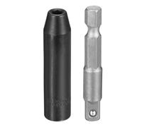 sourcing map Douille à choc profonde à 6 pans - Douille métrique de 4 mm de long avec adaptateur de tige hexagonale de 0,6 cm de long - Adaptateur de douille en acier CR-V pour boulons hexagonaux et
