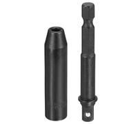 sourcing map Douille à choc profonde à 6 pans - Douille métrique de 4 mm de long avec adaptateur de tige hexagonale de 0,6 cm - Adaptateur de douille en acier CR-V pour boulons hexagonaux et écrous