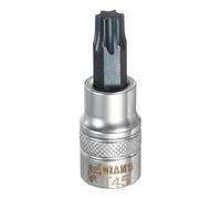 sourcing map Douille Torx 3/8" T45 S2 en acier à tête étoile tournevis forets adaptateur de douille en acier CR-V pour la maison automobile essieu hexagonal écrous boulons réparation