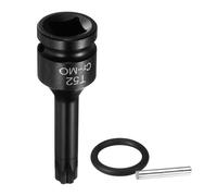 sourcing map Douille Torx T52 à impact 6 points en acier CR-MO avec goupille fendue et joint torique pour perceuses électriques, garage, atelier