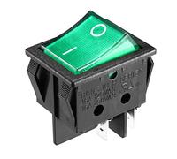 sourcing map DPST On Off Bouton 4P ON/OFF Vert LED lumiere Éclairée Interrupteur à Bascule Bateau AC 16A/125V 16A/250V