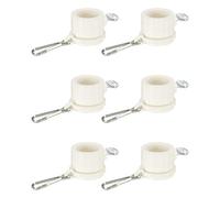 sourcing map Drapeau Mât Anneaux Montage Clips Rotatif Réglable Attaches 23mm x 27mm Blanc Paquet de 6