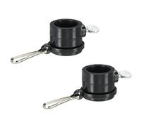 sourcing map Drapeau Mât Anneaux Montage Clips Rotatif Réglable Attaches 23mm x 27mm Noir Paquet de 2