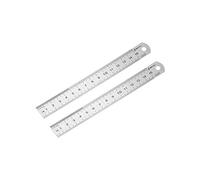 sourcing map Droit Règle 15cm 6" Métrique Inox Acier Outil Mesure avec Trou Suspension 2pcs