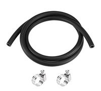 sourcing map Durite Lubrifiant Huile Tuyau 6mm(1/4") ID 10mm Diamètre Externe 3.3pieds Caoutchouc Eau Tuyau Noir 2 Pinces