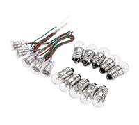sourcing map E10 Lampe Douille 1.5V avec E10 Ampoule Nickel Plaqué Cuivre | 1 Ensemble, Ampoule Support Fil Fil Vis Base