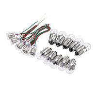 sourcing map E10 Lampe Douille 2.5V avec E10 Ampoule Nickel Plaqué Cuivre | 1 Ensemble, Ampoule Support Fil Fil Vis Base