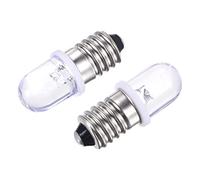 sourcing map E10 Vis Base LED Ampoule DC 6.3V 0.25W Rond Haut Mini Projecteur, Chaud Blanc Paquet de 10