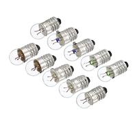sourcing map E10 Vis Base Miniature Ampoules 1.5V/2.5V/3.8V/6V/6.2V Chaud Jaune Clair Mini Lampes avec Boîte Rangement, 1 Ensemble/25 Paquet