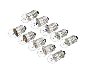 sourcing map E10 Vis Base Miniature Ampoules 1.5V/2.5V/3.8V/6V/6.2V Chaud Jaune Clair Mini Lampes avec Boîte Rangement, 1 Ensemble/25 Paquet