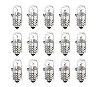 sourcing map E10 Vis Base Miniature Ampoules 12V/5W Chaud Jaune Clair Mini Lampes avec Boîte, 1 Ensemble/15 Paquet