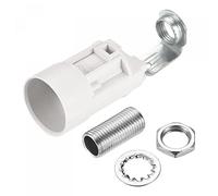 sourcing map E14 Ampoule Douille Plastique Lampe Douille Blanc 23x65mm avec M10 Fileté Lampe Tuyau Écrou pour E14 Ampoule Paquet de 3