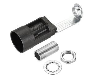 sourcing map E14 Ampoule Douille Plastique Lampe Douille Noir 23x75mm avec M10 Fileté Lampe Tuyau Écrou pour E14 Ampoule Paquet de 3