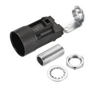 sourcing map E14 Ampoule Douille Plastique Noir 23x65mm M10 Écrou 6Pcs