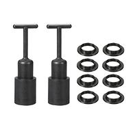 sourcing map E14 Douille Anneau Outil à Démonter T Type avec Adaptateur Abat-jour Anneau Douille pour changer lampe Base moyenne Léger Noir Paquet de 10