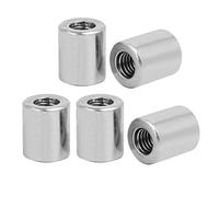 sourcing map Écrou Accouplement Couplage M6 Manchon Filet Rond Connecteur 304 Acier Inox 14.0mm Longueur Paquet de 5