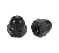 sourcing map Écrou Borgne M3 Femelle Filetage Noir Nylon Hexagonal Bombée Capuchon Écrou 100pcs