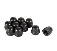 sourcing map Écrous à Capuchon Hexagonaux - Écrous à dôme M10 en Acier au Carbone Écrou à Capuchon Décoratif Hexagonal pour Vis Boulons Noir 10Pcs