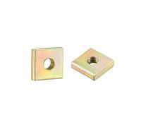 sourcing map Écrous carrés M3x8mmx2mm jaune Zinc plaqués Trousse assortiment métrique 50 Pcs