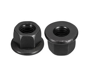 sourcing map Écrous de blocage de sortilège de bride M10, écrous de bride de sortilège de finition d'oxyde noir d'acier au carbone de catégorie 12.9 pour des machines