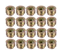 sourcing map Écrous Fileté Insert en alliage de zinc Hex Tête M8 Filetage interne 10mm Longueur Pour Meuble Bois 20Pcs