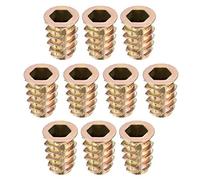 sourcing map Écrous Fileté Insert Vis Zinc Alliage Hex Prise M8 Filetage Interne 20mm Long Pour Meuble Bois 10Pcs