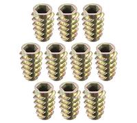 sourcing map Écrous Fileté Insert Vis Zinc Alliage Hex Tête M6 Filetage Interne 18mm Long Pour Meuble Bois 10pc