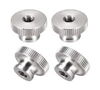 sourcing map écrous Moleté M6 Rond Boutons avec Collier 304 Inox Acier - 4 Pcs