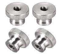 sourcing map écrous Moleté - M8 Rond Boutons avec Collier 304 INOX Acier - 4 Pcs