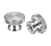 sourcing map Écrous Moleté Molette, 2pcs M8 x D24mm x H16mm 304 Acier Inox avec Collier Haut Tête Aveugle Trou