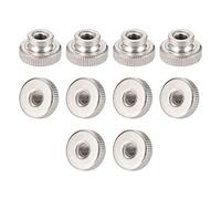 sourcing map Écrous Moletés Noix M5 Rond boutons collier nickelage 10Pcs