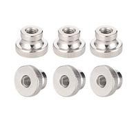 sourcing map Écrous Moletés Noix M8 Rond boutons collier nickelage 6Pcs