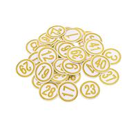 sourcing map Écusson Patch Thermocollant Numéro Numérique Broderie Jaune Tissu Pâte DIY pour Vêtements, Chaussures, Chapeaux, Sac-à-Dos, Chaussettes, Sacages Lot de 50