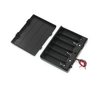 sourcing map Électrique Batterie Support Boîte Boîtier Fil 6 x 1.5V AA Noir avec Cap