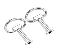 sourcing map Électrique Coffret Clé Zinc Alliage Eau Mètre Boîte Clé Unique Voie Fendue 2Pcs