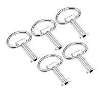 sourcing map Électrique Coffret Clé Zinc Alliage Eau Mètre Boîte Clé Unique Voie Fendue 5Pcs