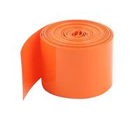 sourcing map Emballage Batterie Gaine Thermorétractable PVC Thermorétractable Tuyau Tube 29.5mm Plat Largeur pour 18650 Puissance Fournitures 5m Long Orange