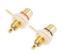 sourcing map Embase Femelle Femelle RCA Audio-vidéo plaqué Or souder Adaptateur 2pcs